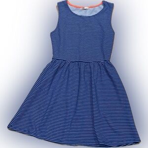 Timing Sleeveless Dress - Blue and White Stripes - Women’s Small